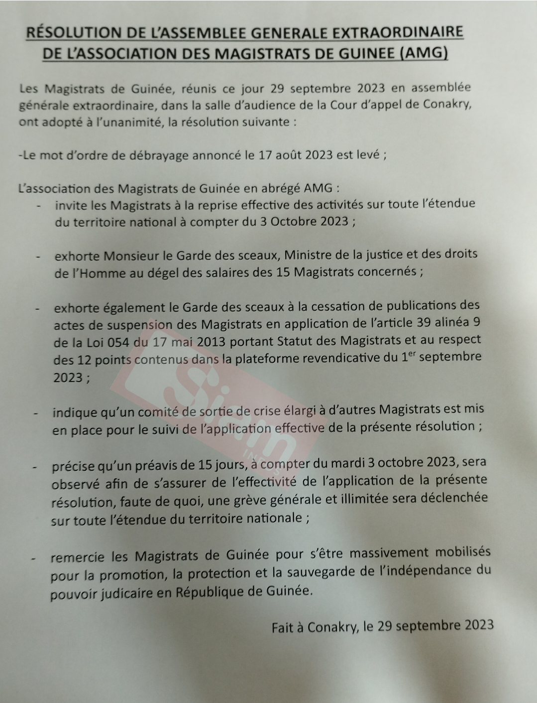 Guin E Justice Les Magistrats Mettent Fin Leur D Brayage Et Donnent